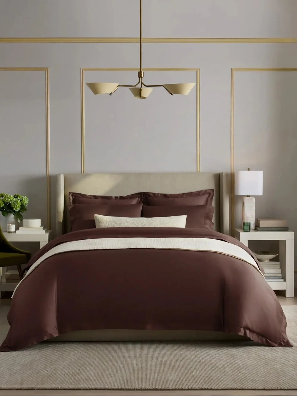 QUINCE Signature Giza Cotton Sateen Duvet Cover Set King/Cal King Espresso 0567